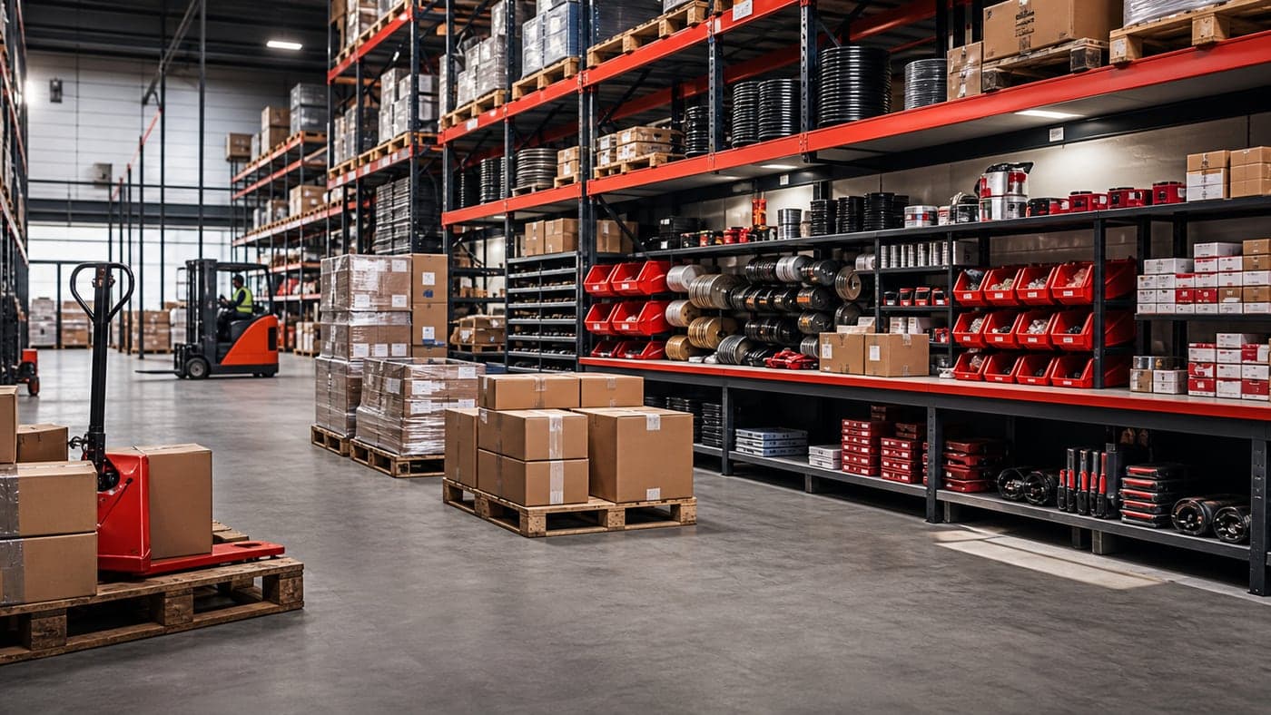 Entrepot de fournitures industrielles organise pour la distribution B2B