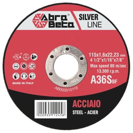 ABRA BETA AB000010072 - A36S - Disques à tronçonner de faible épaisseur à centre plat (lot multiple)