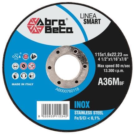 ABRA BETA AB000760115 - A36M - Disques à tronçonner de faible épaisseur pour l'acier inoxydable à centre plat (lot multiple)