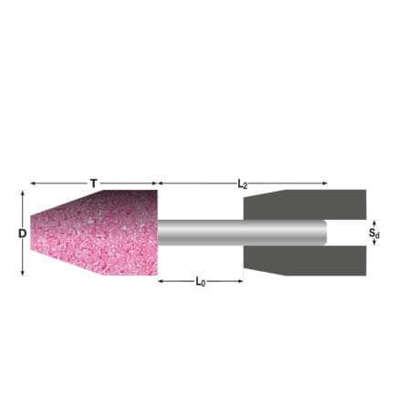 ABRA BETA AB000901003 - Meules cylindriques à tête tronconique pour acier (lot multiple)