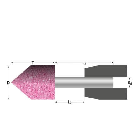 ABRA BETA AB000904009 - Meules cylindriques à tête conique et pointe pour acier (lot multiple)