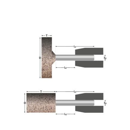 ABRA BETA AB000920036 - Meules sur tige cylindriques pour acier inoxydable (lot multiple)