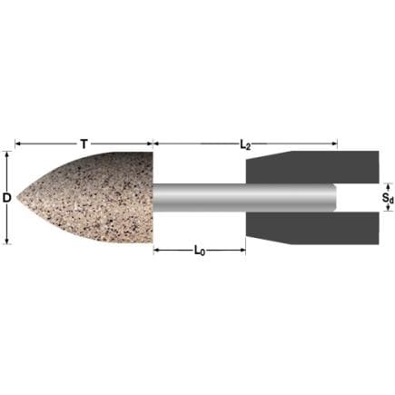 ABRA BETA AB000920060 - Meules cylindriques à tête ogive pour acier inoxydable (lot multiple)
