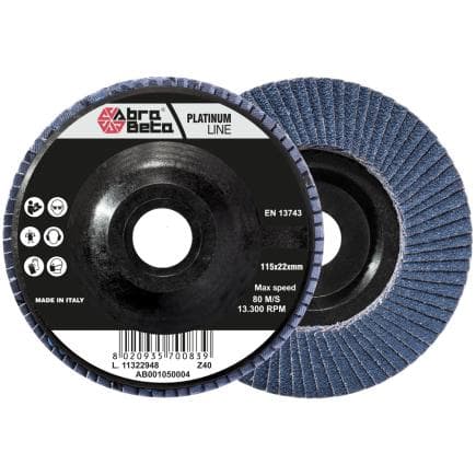 ABRA BETA AB001050028 - Disques à lamelles avec support en nylon et tissu de zirconium à profil plat (lot multiple)