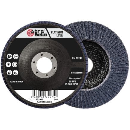 ABRA BETA AB001060008 - Disques à lamelles avec support en fibre de verre et tissu en zircone à profil conique (lot multiple)