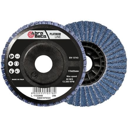 ABRA BETA AB001070328 - Disques à lamelles avec support en nylon renforcé et tissu en zircone à profil plat (lot multiple)