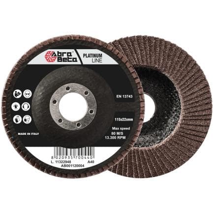 ABRA BETA AB001120004 - Disques à lamelles avec support en fibre de verre et toile de corindon à profil plat (lot multiple)