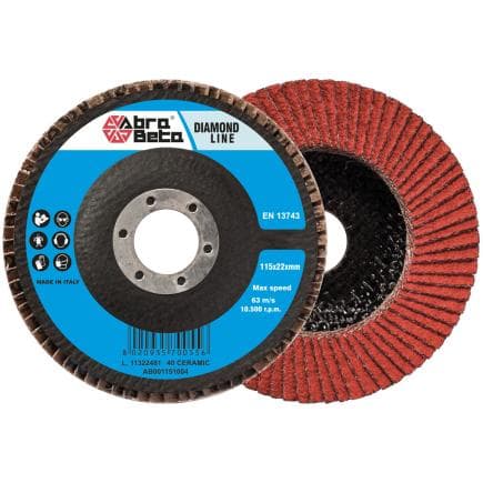 ABRA BETA AB001152004 - Disques à lamelles avec support en fibre de verre et toile abrasive en céramique à profil conique (lot multiple)