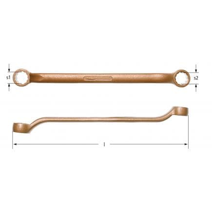 AMPCO AC0608B - Clé polygonale double courbe, Cuivre-Béryllium (métrique)