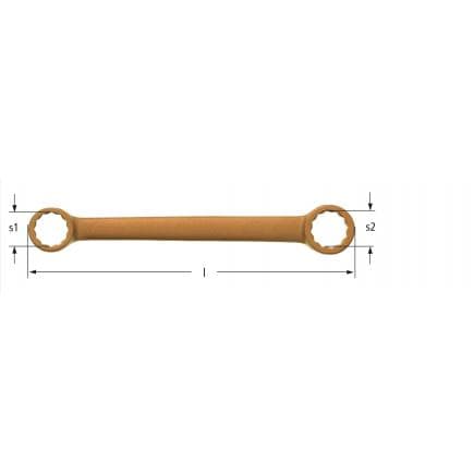 AMPCO AD0607B - Clé polygonale double droite, Cuivre-Béryllium (métrique)