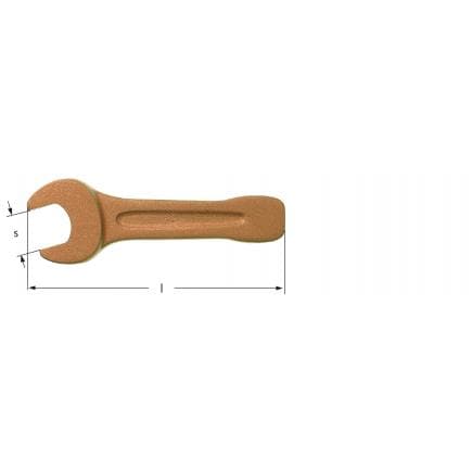 AMPCO AJ0014B - Clé à fourche à battre, Cuivre-Béryllium (métrique)