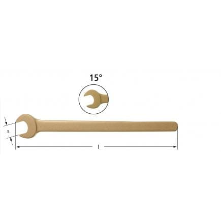 AMPCO AP0022A - Clé à fourche, longue, 15°, Aluminium-Bronze (métrique)