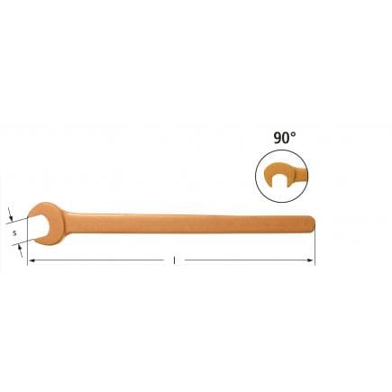 AMPCO AS0022B - Clé à fourche, longue, 90°, Cuivre-Béryllium (métrique)