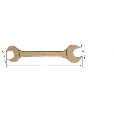 AMPCO BB0608A - Clés fixes à deux fourches, Aluminium-Bronze (pouces)