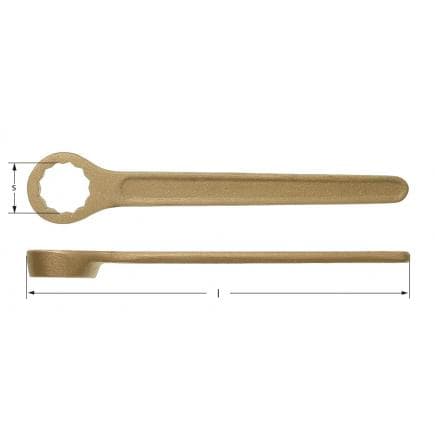 AMPCO BF0013A - Clé polygonale simple, Aluminium-Bronze (pouces)