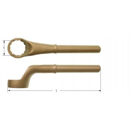 AMPCO BK0033A - Clé polygonale pour tube de rallonge, Aluminium-Bronze (pouces)