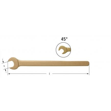 AMPCO BR0021A - Clé à fourche, longue, 45°, Aluminium-Bronze (pouces)