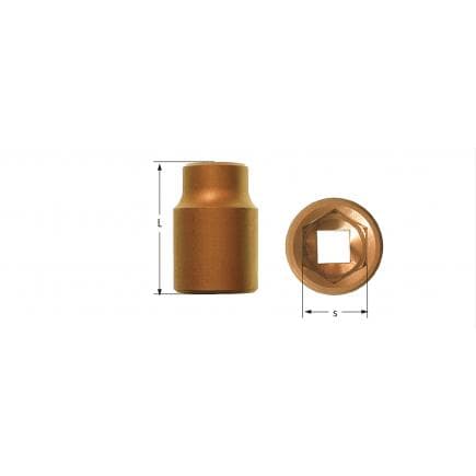 AMPCO CA2040B - Douille hexagonale 1/4'', longue, Cuivre-Béryllium (métrique)
