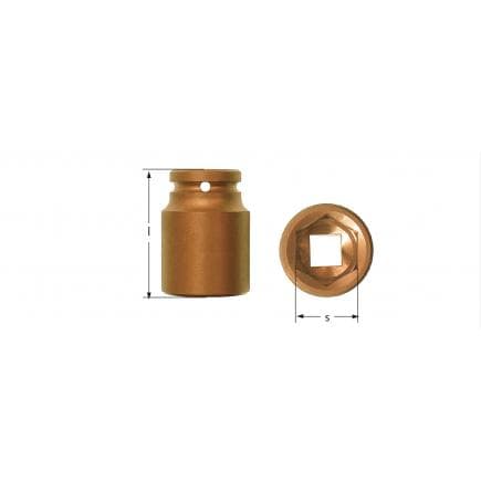 AMPCO CD4017B - Douille hexagonale Impact, 3/4'', longue, Cuivre-Béryllium (métrique)