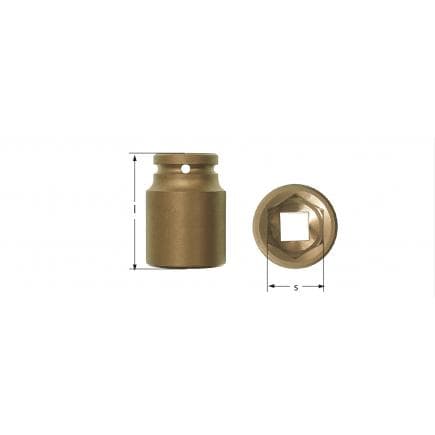AMPCO CG4075A - Douille hexagonale Impact, 2.1/2'', longue, Aluminium-Bronze (métrique)