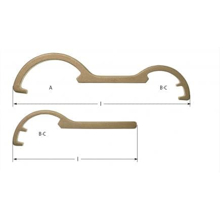AMPCO CW2000A - Clé pour tuyaux flexibles, Aluminium-Bronze (métrique)