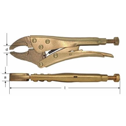 AMPCO ED2500A - Pince auto-bloquantes à mâchoires larges, Aluminium-Bronze