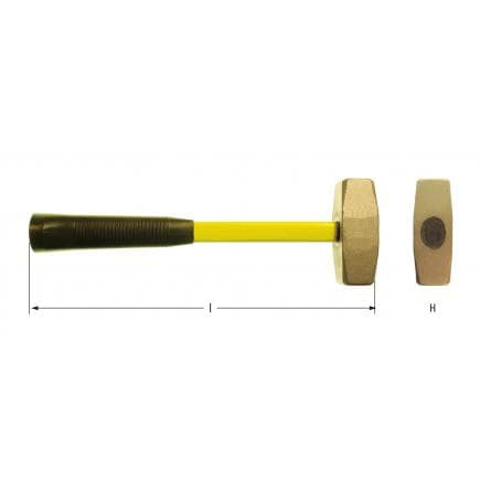 AMPCO FE0014A - Marteau américain de mécanicien, Aluminium-Bronze