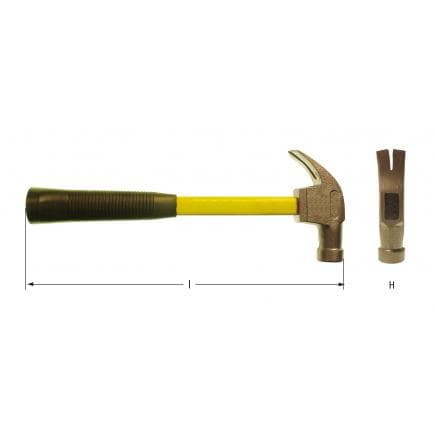 AMPCO FK0019A - Marteau de charpentier, Aluminium-Bronze