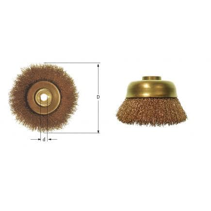 AMPCO KC0065 - Brosse coupelle, fil ondulé, Bronze phosphoreux