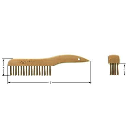 AMPCO KH0001 - Brosse à chaussures avec poignée, Bronze phosphoreux