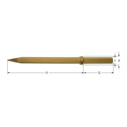 AMPCO MG0375A - Burin pneumatique bull point, Aluminium-Bronze