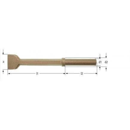 AMPCO MJ0032A - Burin pneumatique plat, Aluminium-Bronze