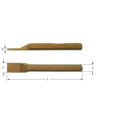 AMPCO MM4125A - Outil de calfeutrage, droit, à bord semi-circulaire, Aluminium-Bronze