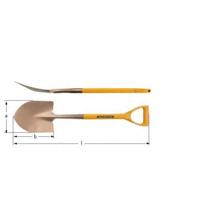 AMPCO NS8300A - Bêche à pointe ronde, Aluminium-Bronze