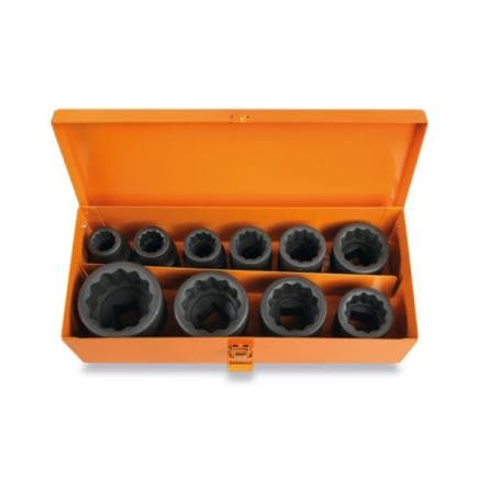 BETA 007280930 - Jeu de clés à douille à chocs 3/4" bouche polygonale dans une boîte en tôle (10 pcs.)