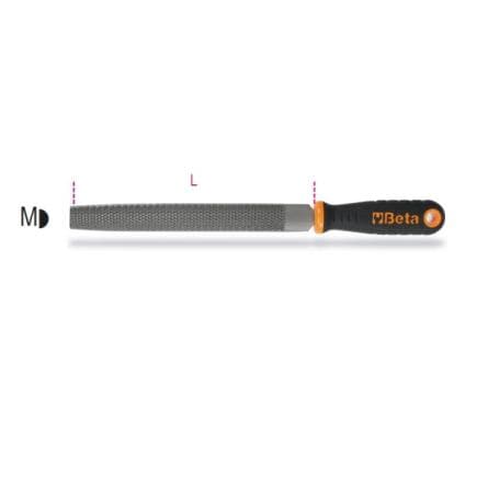 BETA 017190353 - Râpe demi-ronde avec poignée ergonomique en plastique