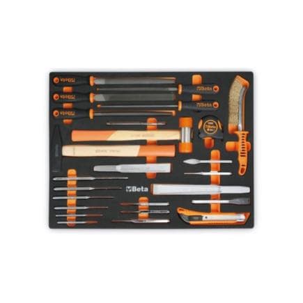 BETA 024580230 - Module mousse avec outils de frappe, de coupe, de mesure et de limes
