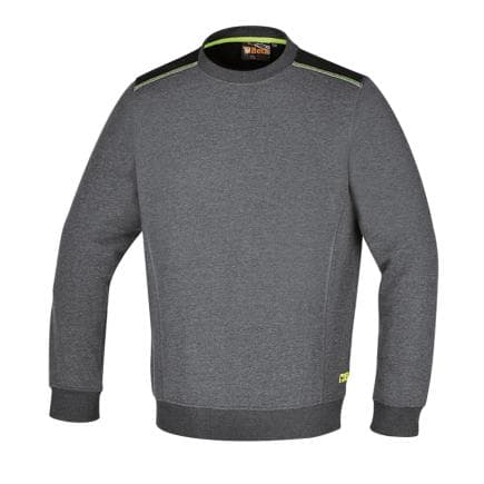 BETA 076420003 - Sweatshirt ras du cou avec inserts noirs sur les épaules et détail vert fluo