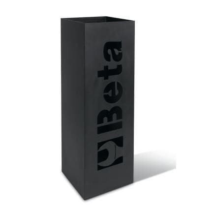 BETA 095200100 - Porte-parapluie noir métallique et galvanisé découpé au laser et bac collecteur