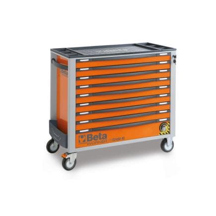 BETA 024006254 - Commode mobile longue avec 9 tiroirs anti-basculement et assortiment d'outils (716 pcs.)