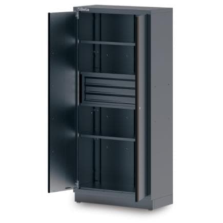 BETA 045000482 - Armoire à outils métallique à 2 portes avec 3 tiroirs intégrés et étrier, pour combinaison d'ameublement d'atelier C45PRO 2.0