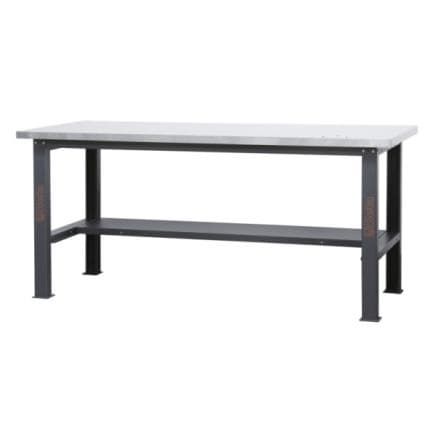 BETA 058000626 - Etabli simple d'une longueur de 2,1m avec plan de travail en MDF revêtu d'acier inoxydable