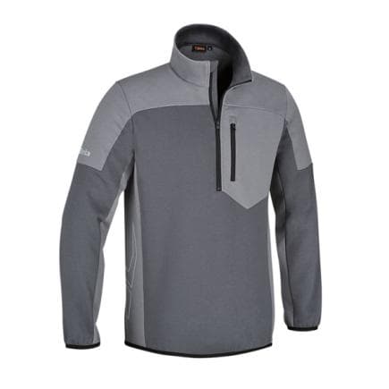 BETA 076430005 - Sweatshirt anthracite/gris clair avec fermeture zippée courte