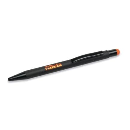 BETA 095920010 - Stylo en aluminium noir avec stylet en caoutchouc pour écran tactile Livré dans un étui individuel
