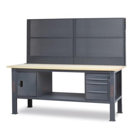 BETA 058000738 - Work bench, 2.1 m long, with wood top, 4 drawers and door module