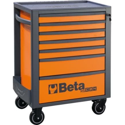 BETA 024004037 - Cabine mobile à roulettes avec 7 tiroirs et un assortiment de 224 outils