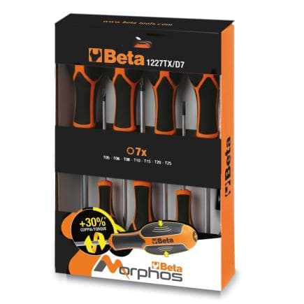 BETA 012270207 - Jeu de 7 tournevis Morphos pour vis Torx®