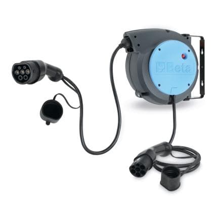 BETA 018450403 - Enrouleur de câble automatique, avec câble 3Gx2,5 mm² et prise TYPE 2 permettant de recharger les véhicules électriques