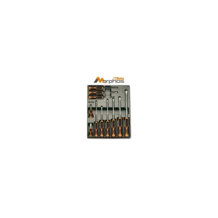 BETA 024000716 - Module en mousse ABS avec tournevis Morphos pour vis à tête fendue (vide)