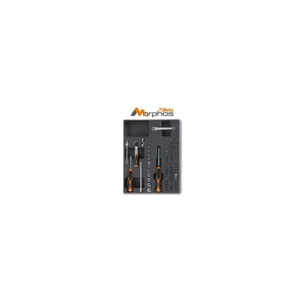 BETA 024240088 - Plateau thermoformé en ABS avec douilles 1/4'' hexagonales et embouts (81 pcs.)